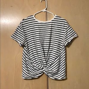 Small Striped Tee with knotted front